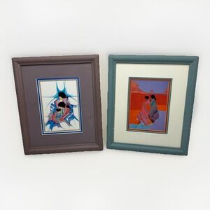 Amado Pena 11x9 Framed Mini Prints Lot of 2 Native American Southwest Yaqui Art